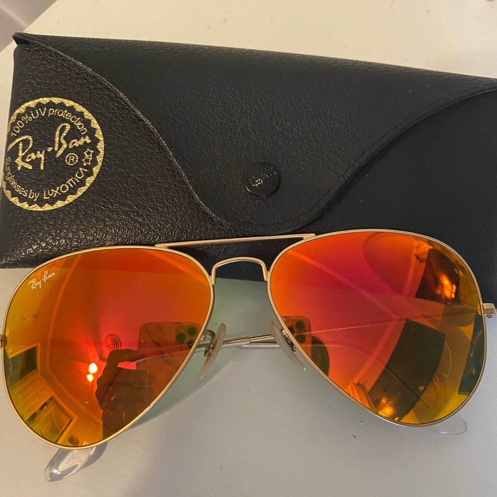 Orange Flash Ray Bans
